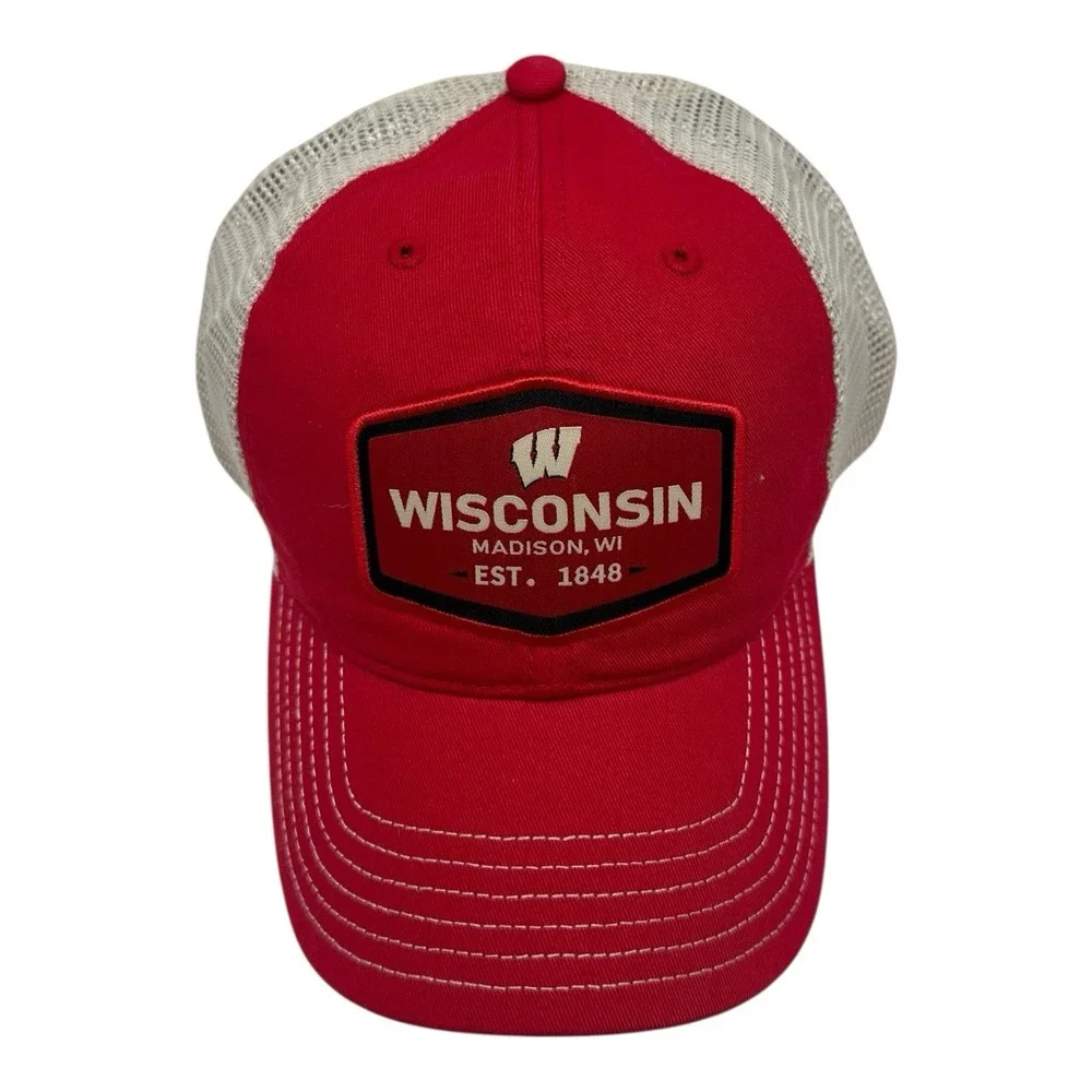 Captivating Wisconsin Badgers Hat Cap Snapback Trucker Adjustable Red NCAA‎